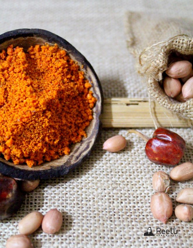 Unakka Chemmeen Chammanthi Podi (Sun-dried Prawn Chutney Powder with Coconut)