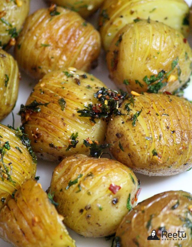 Hasselback Cilantro Baby Potatoes