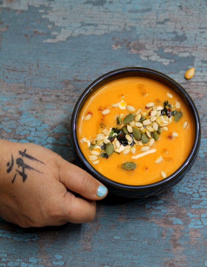 Roasted Pumpkin and Spicy Harissa Soup