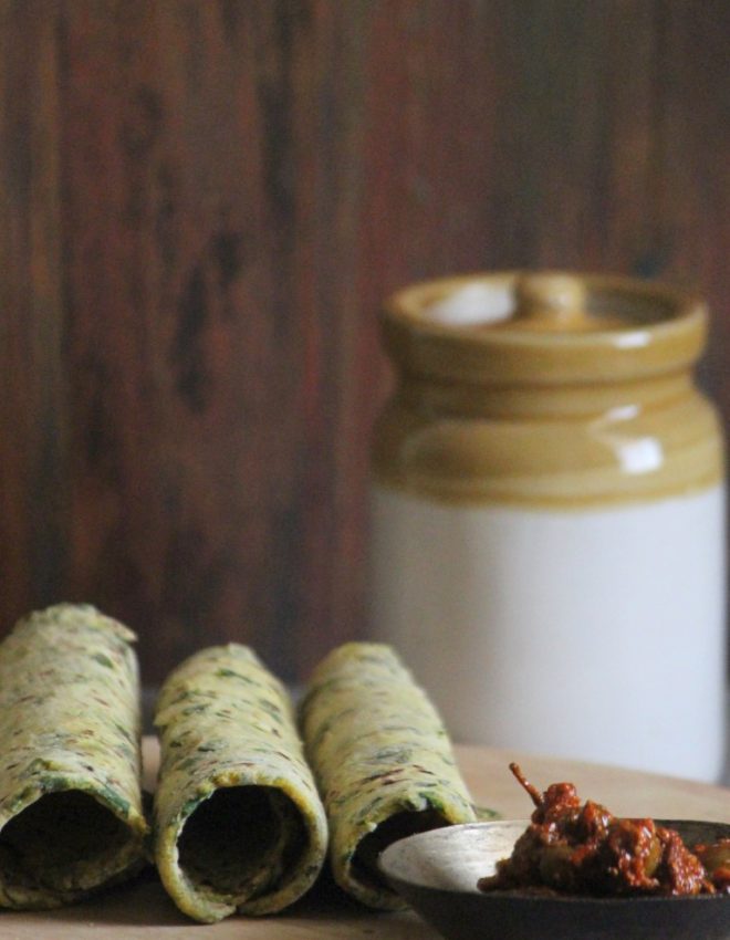 Fenugreek and Dill Leaves Parathas