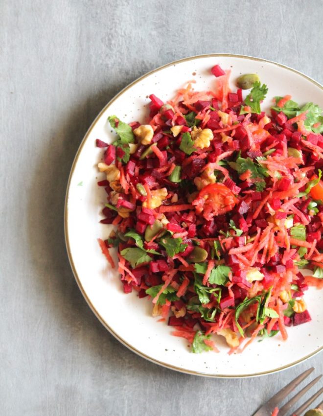 Beetroot, Carrot and Cilantro Salad