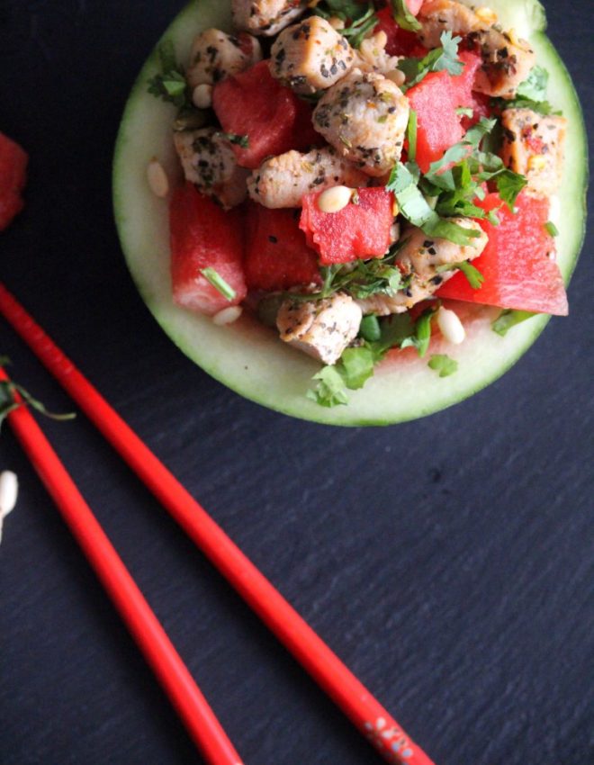 Watermelon and Herbed Chicken Salad