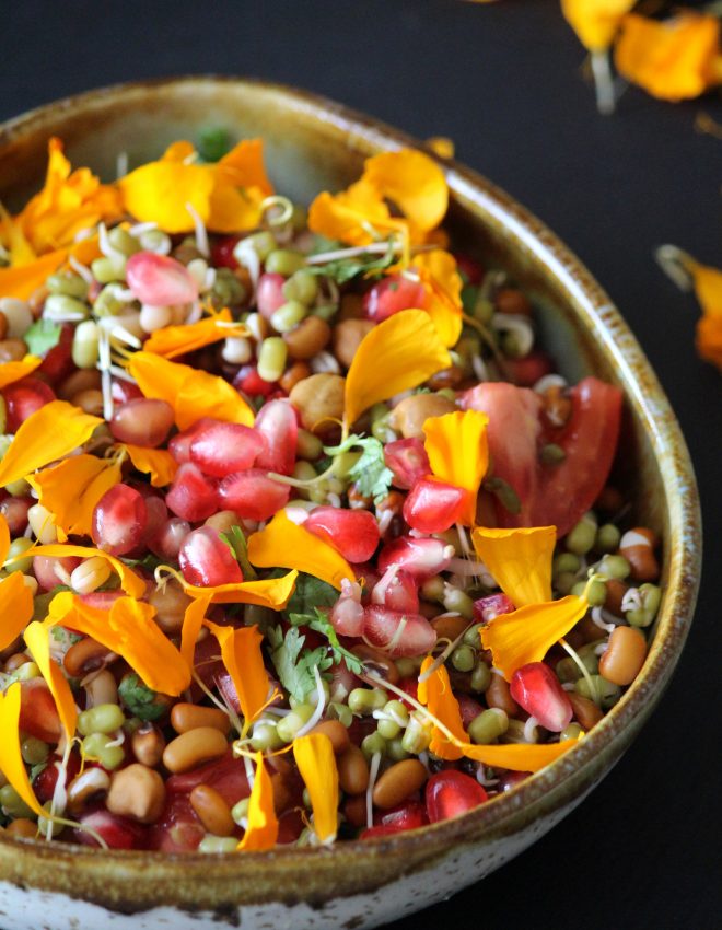 Marigold and Mixed Sprouts Salad