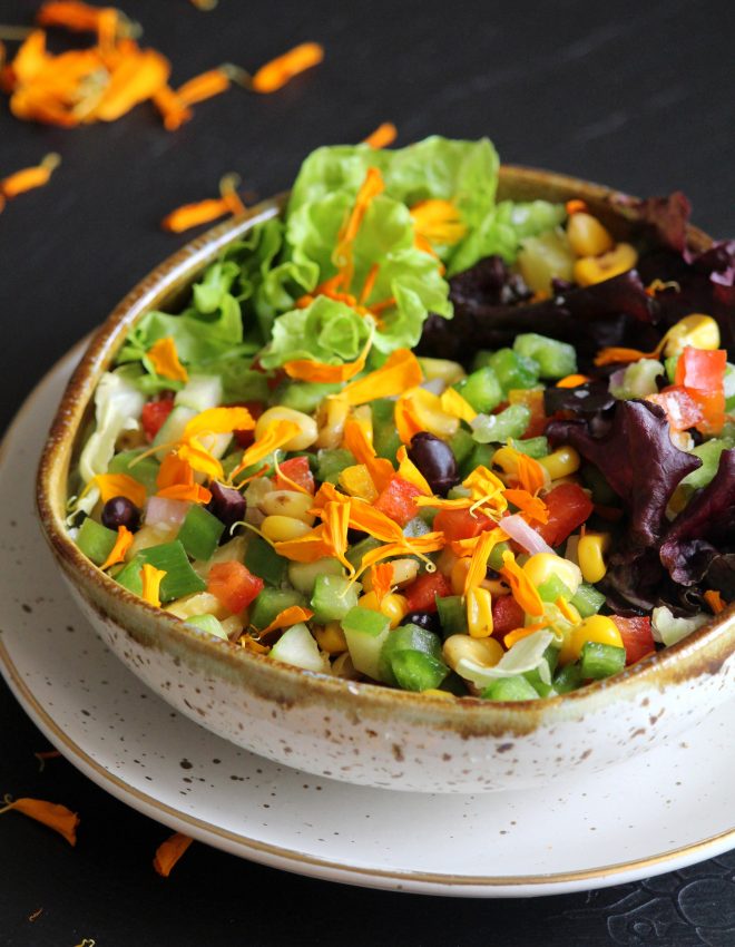 Santa Fe Marigold Salad with Ranch Dressing