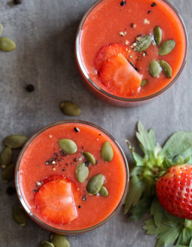 Strawberry and Roasted Bell Pepper Soup