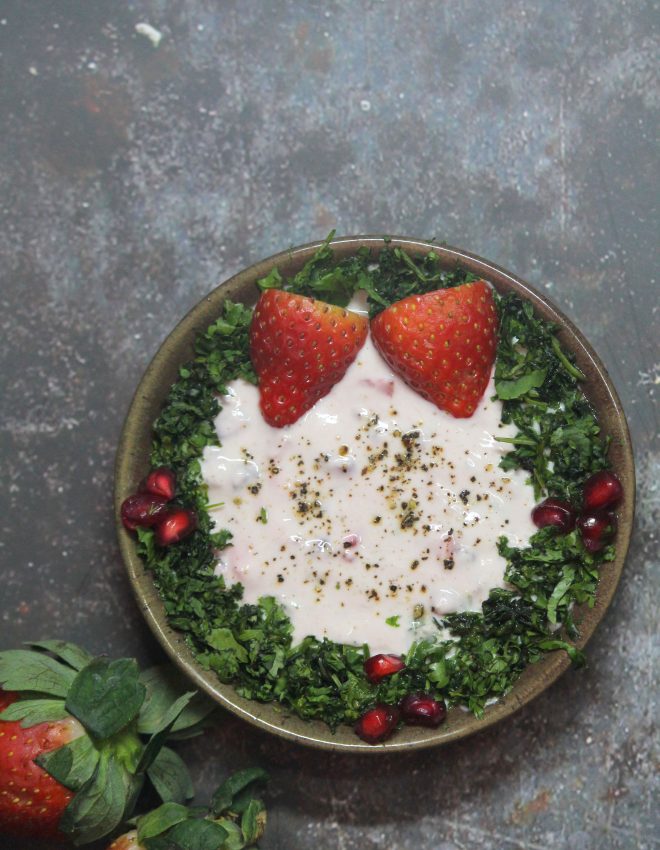 Strawberry and Pomegranate Raita