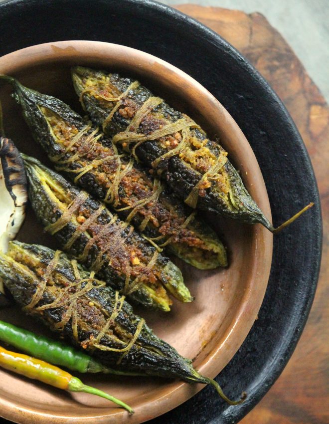 Bharli Karli (Maharashtrian Style Stuffed Bitter Gourd)